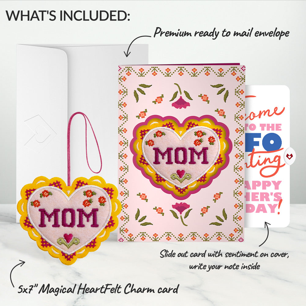Stitched with Love Mom Mother's Day HeartFelt Charm Card™ and FAFO Era Sentiment Set