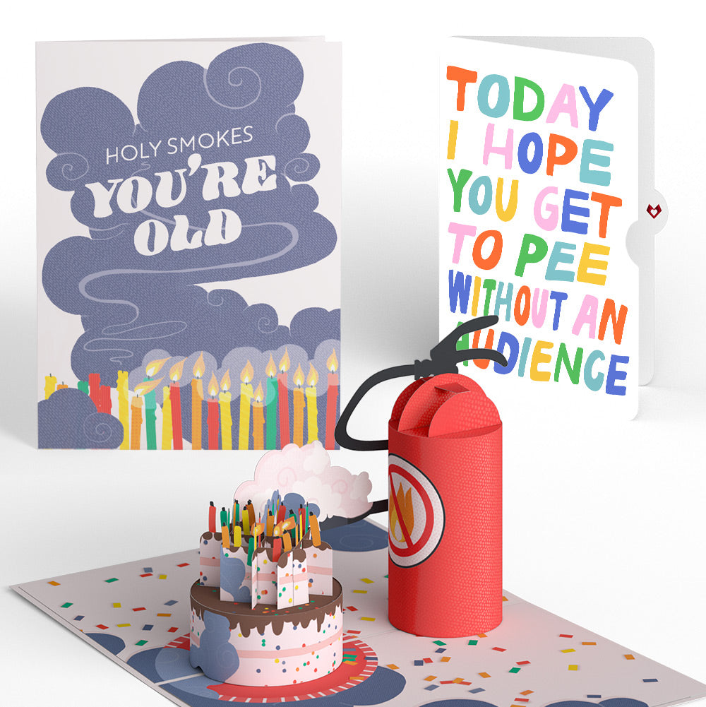 Holy Smokes You're Old Birthday Pop-Up Card and Parenthood Humor Sentiment Set