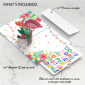 Flamazing Birthday Flamingo Pop-Up Card and Parenthood Humor Sentiment Set for Parent