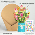 Sweet Birthday Wishes Bouquet and Parenthood Humor Sentiment Set
