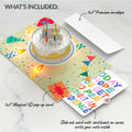 Happy Birthday Confetti Cake Music and Lights Pop-Up Card and Parenthood Humor Sentiment Set