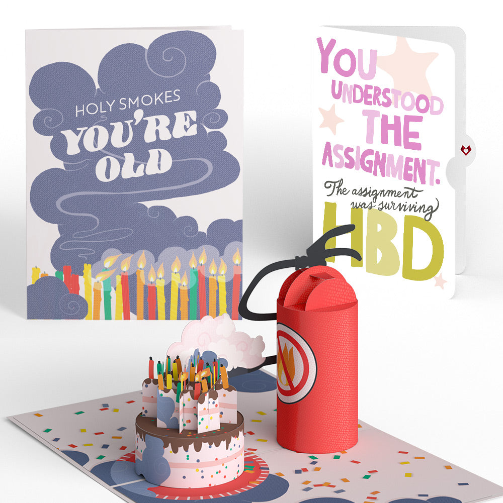 Holy Smokes You're Old Birthday Pop-Up Card and Surviving Assignment Sentiment Set