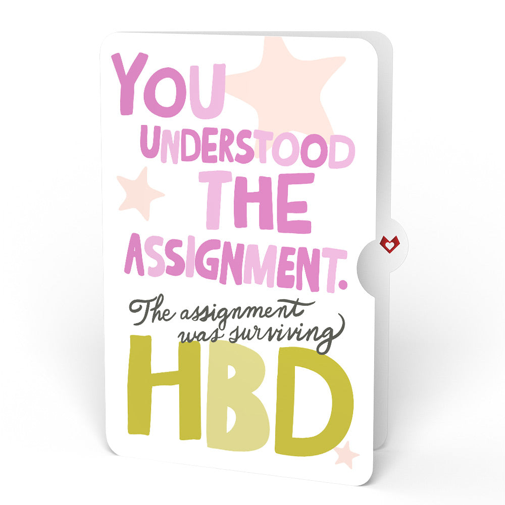 Happy Birthday Confetti Cake Music and Lights Pop-Up Card and Surviving Assignment Sentiment Set
