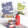 Holy Smokes You're Old Birthday Pop-Up Card and Metabolism Left The Chat Sentiment Set