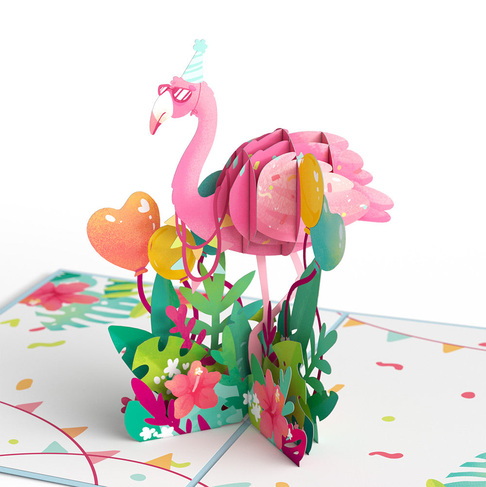 Flamazing Birthday Flamingo Pop-Up Card and Metabolism Left The Chat Sentiment Set