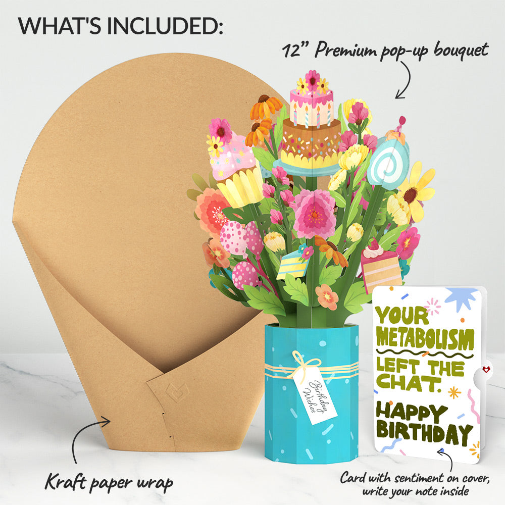 Sweet Birthday Wishes Bouquet and Metabolism Left The Chat Sentiment Set
