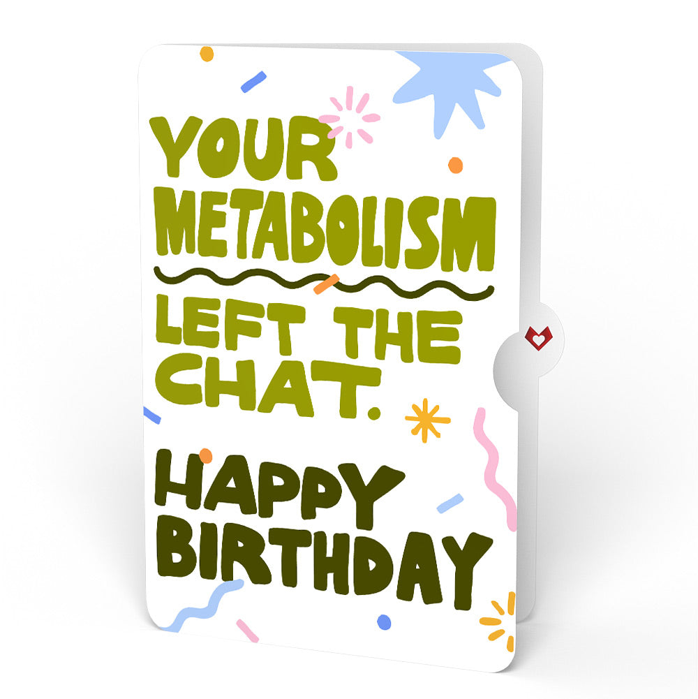 Another Trip Around the Sun Birthday Light-Up Pop-Up Card and Metabolism Left The Chat Sentiment Set