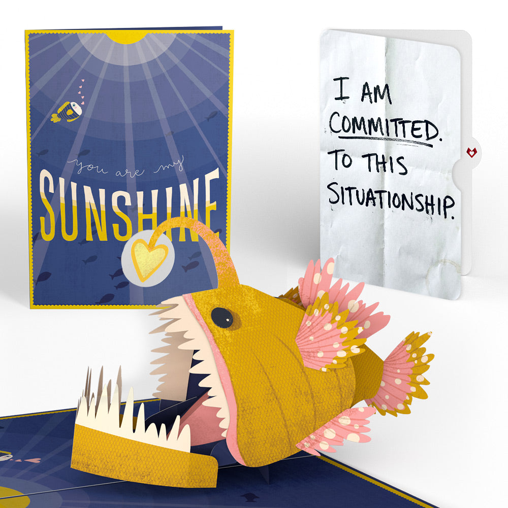 You Are My Sunshine Anglerfish Love Pop-Up Card and Committed Situationship Sentiment Set