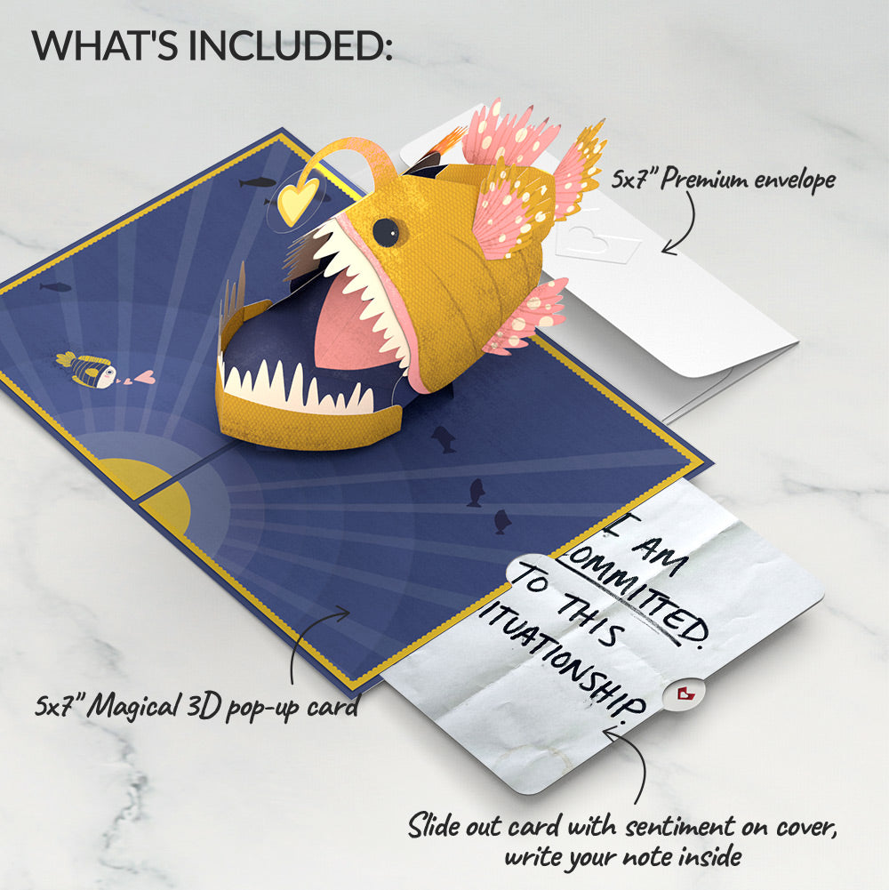 You Are My Sunshine Anglerfish Love Pop-Up Card and Committed Situationship Sentiment Set