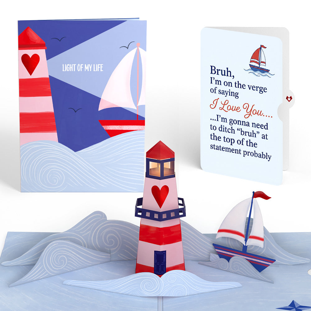 Light of My Life Love Light-Up Pop-Up Card and Sailing Verge Love Sentiment Set