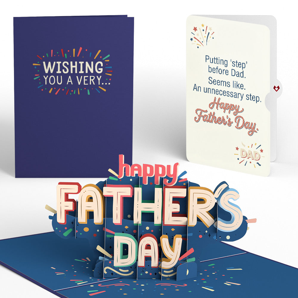 Happy Father's Day Pop-Up Card and Unnecessary Step Sentiment Set for Dad