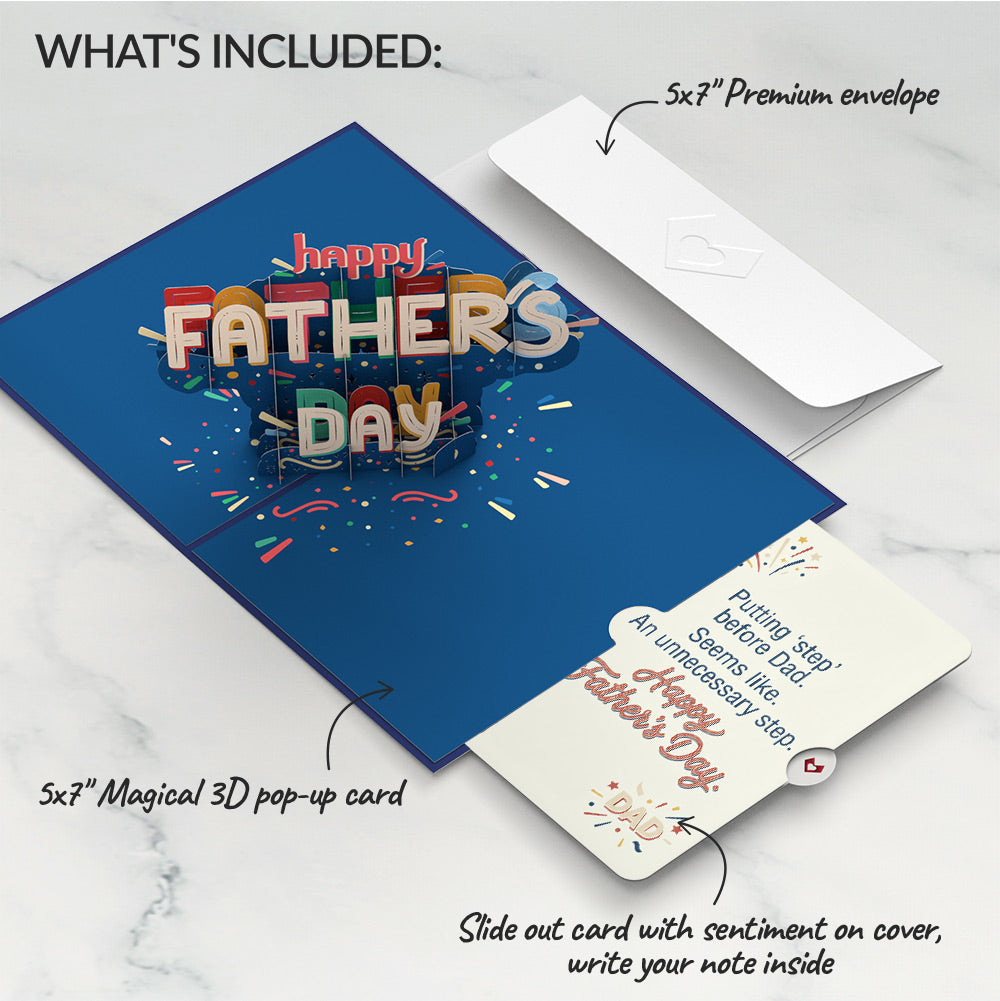 Happy Father's Day Pop-Up Card and Unnecessary Step Sentiment Set for Dad