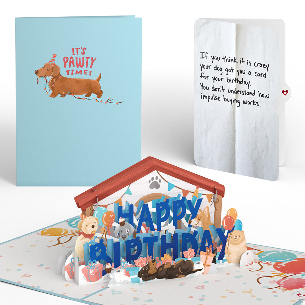 Happy Birthday Dogs Pop-Up Card and Impulse Buying Sentiment Set