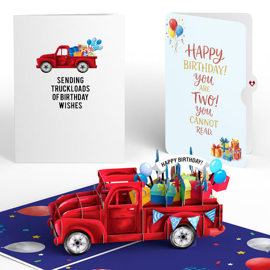 Truckloads of Birthday Wishes Pop-Up Card and Cannot Read 2nd Birthday Sentiment Set