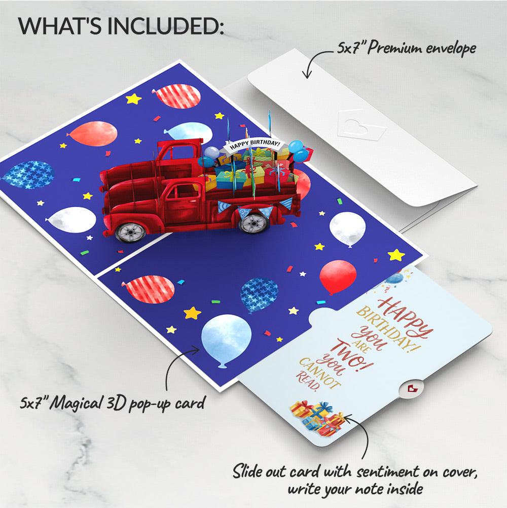 Truckloads of Birthday Wishes Pop-Up Card and Cannot Read 2nd Birthday Sentiment Set
