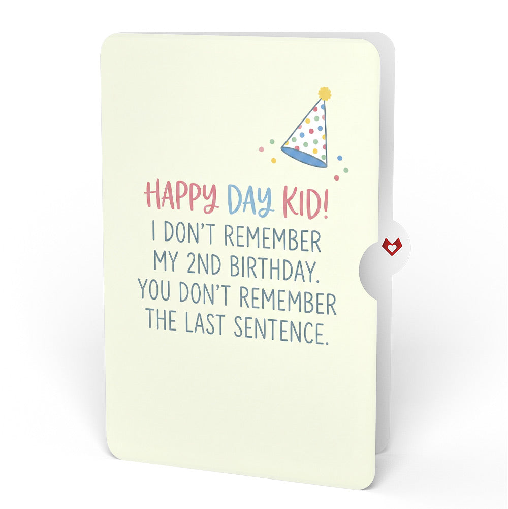 Sprinkles Birthday Cake Pop-Up Card and Memory Joke Sentiment Set for Kid
