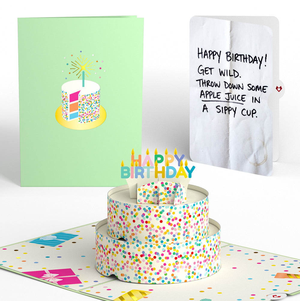 Sprinkles Birthday Cake Pop-Up Card and Sippy Cup Wild Sentiment Set