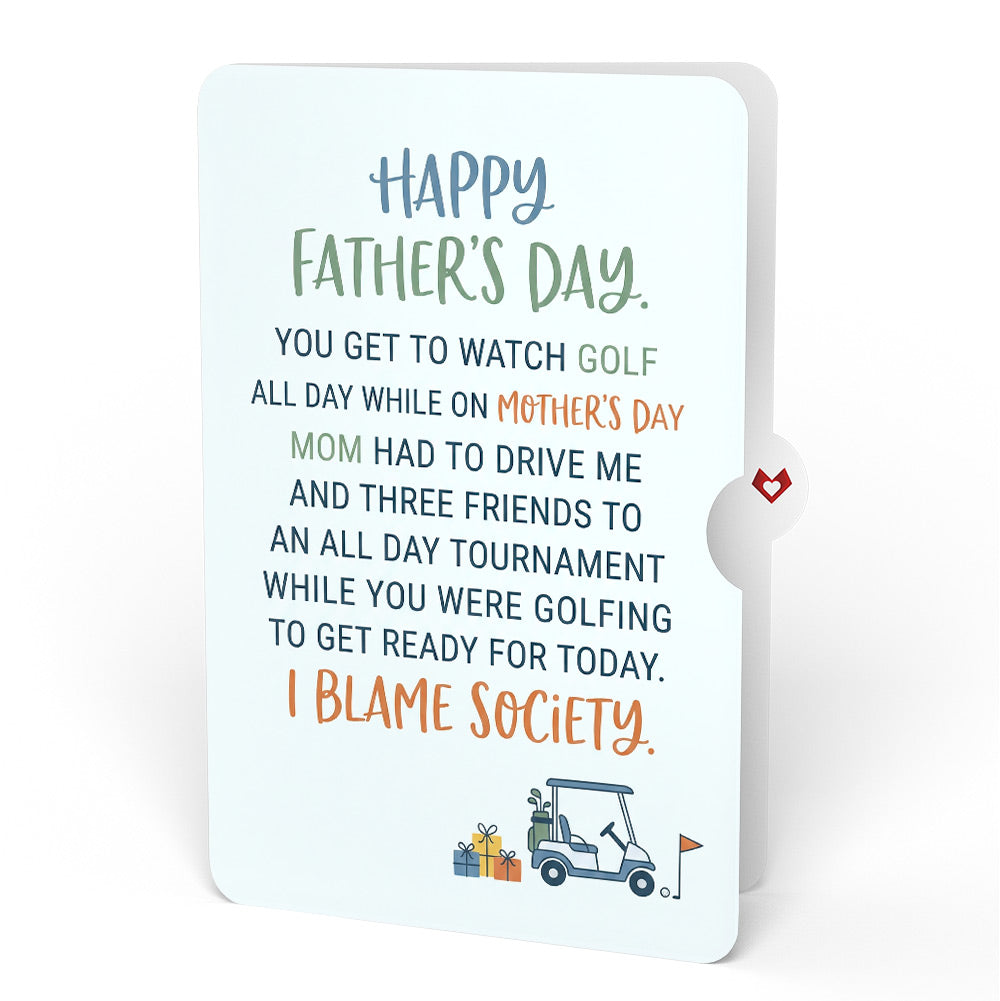 Time to Par-Tee Birthday Golf Father's Day Pop-Up Card and Society Blame Sentiment Set