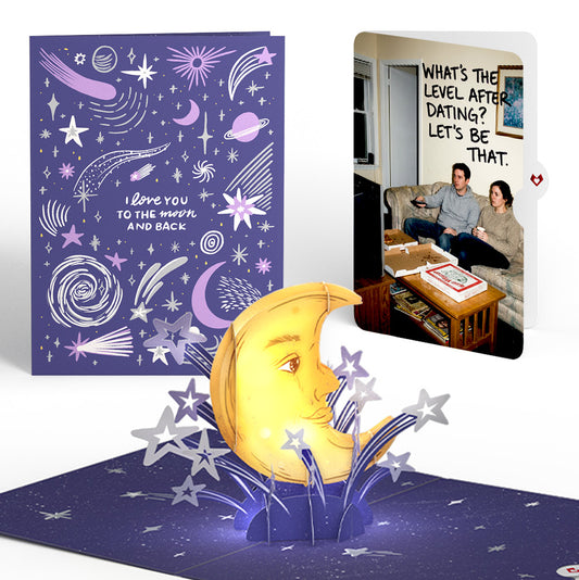 Love You to the Moon and Back Light-Up Pop-Up Card and Level After Dating Sentiment Set