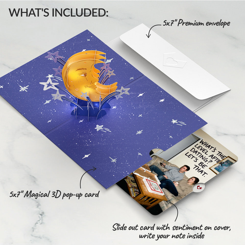 Love You to the Moon and Back Light-Up Pop-Up Card and Level After Dating Sentiment Set