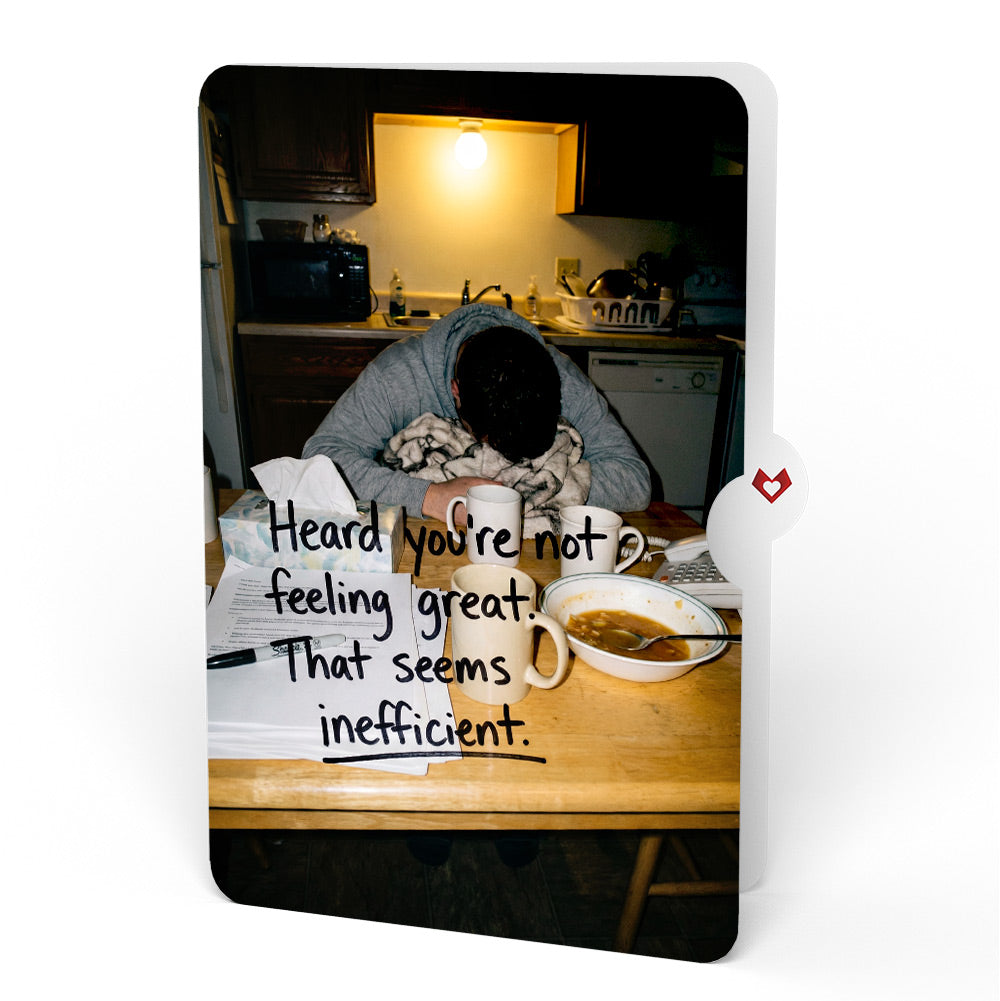 Get Well Soon Soup Pop-Up Card and Inefficient Feeling Sentiment Set