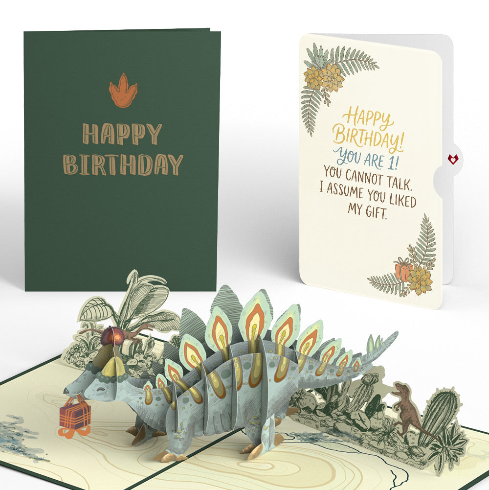 Stegosaurus 1st Birthday Pop-Up Card and Sentiment Set