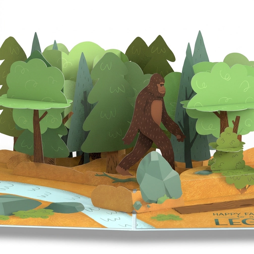 Father's Day Bigfoot Legend Pop-Up Card and Lost Gifts Golf Sentiment Set for Dad