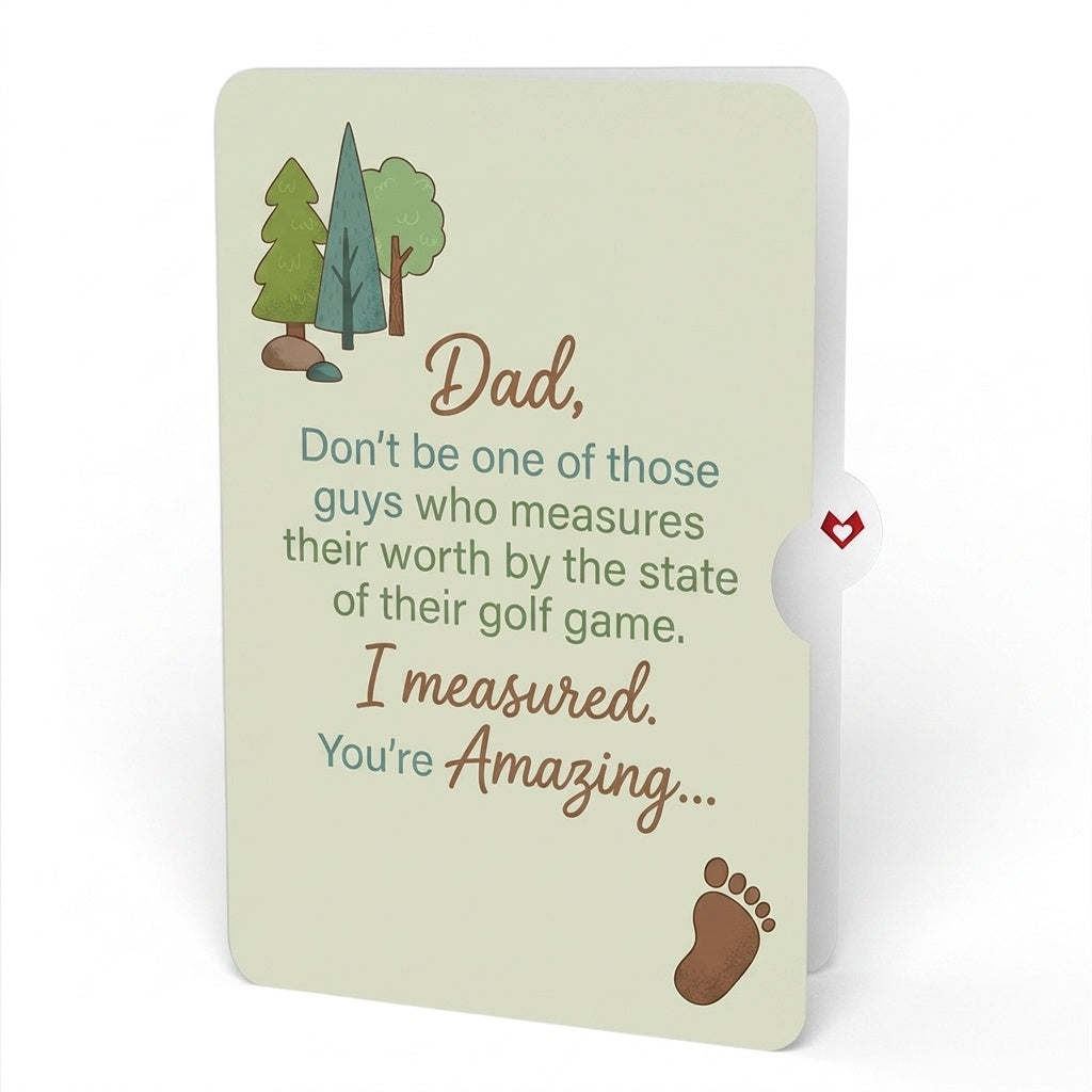 Father's Day Bigfoot Legend Pop-Up Card and Golf Measure Amazing Sentiment Set for Dad