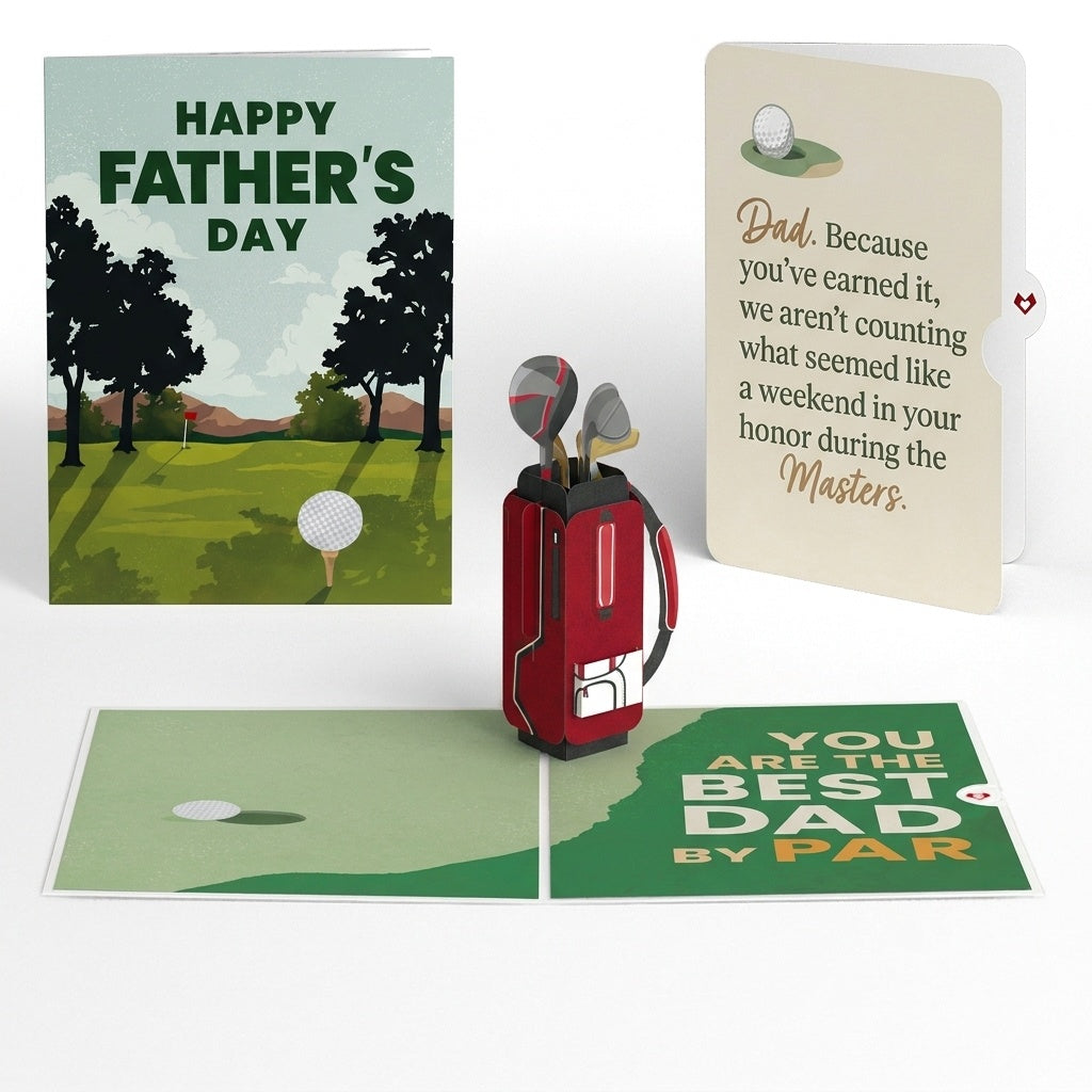 Best Dad By Par Father's Day Pop-Up Card and Golf Weekend Sentiment Set for Dad