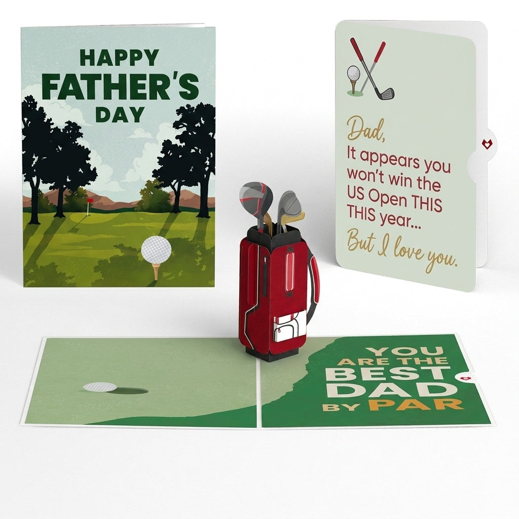 Best Dad By Par Father's Day Pop-Up Card and US Open Loss Sentiment Set for Dad