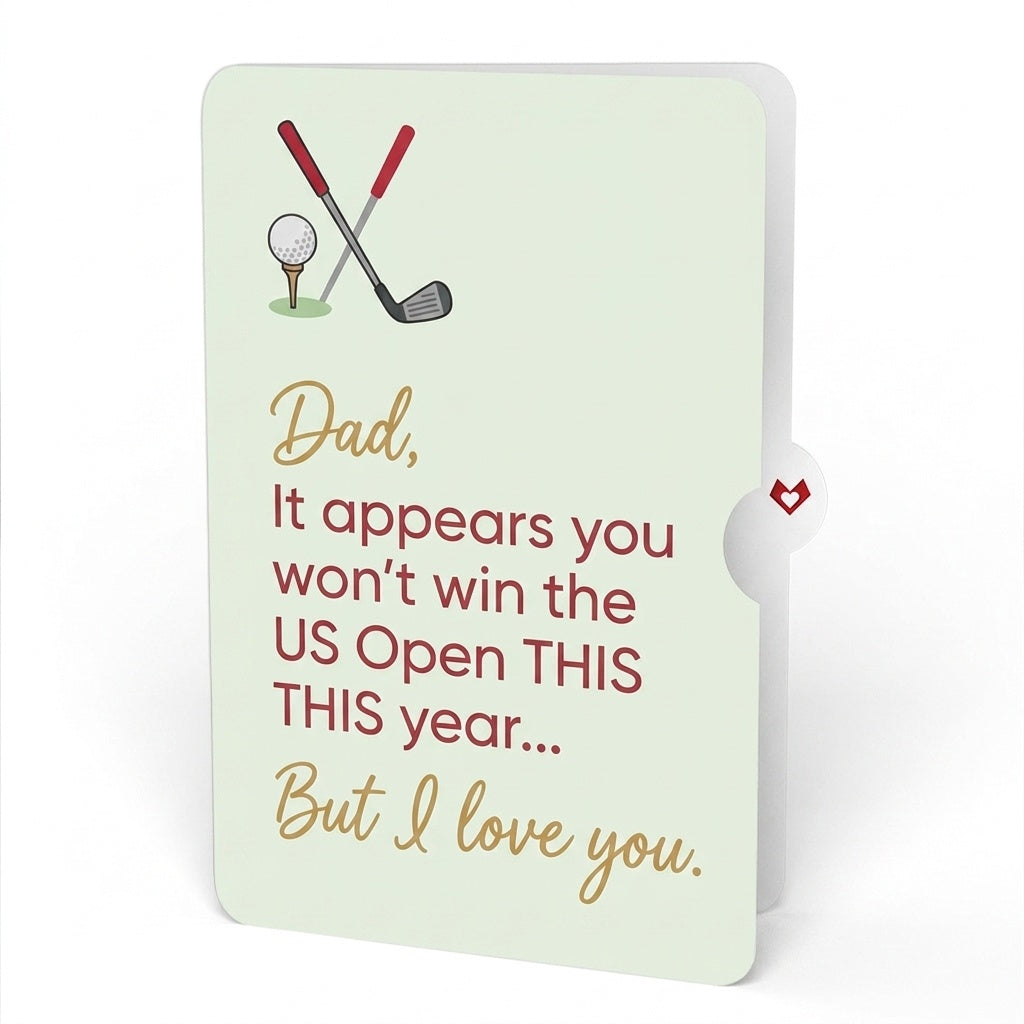 Best Dad By Par Father's Day Pop-Up Card and US Open Loss Sentiment Set for Dad