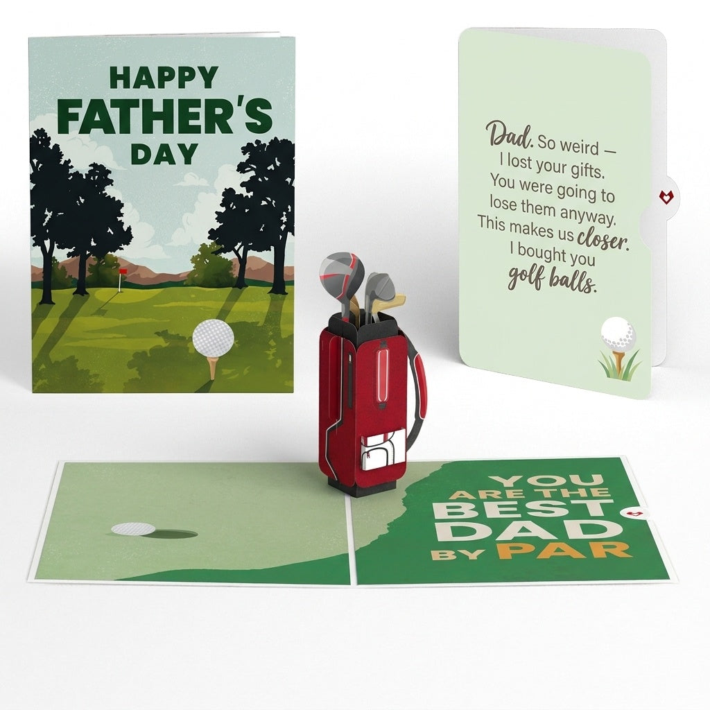 Best Dad By Par Father's Day Pop-Up Card and Lost Your Gifts Sentiment Set for Dad