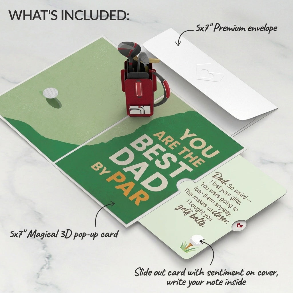 Best Dad By Par Father's Day Pop-Up Card and Lost Your Gifts Sentiment Set for Dad