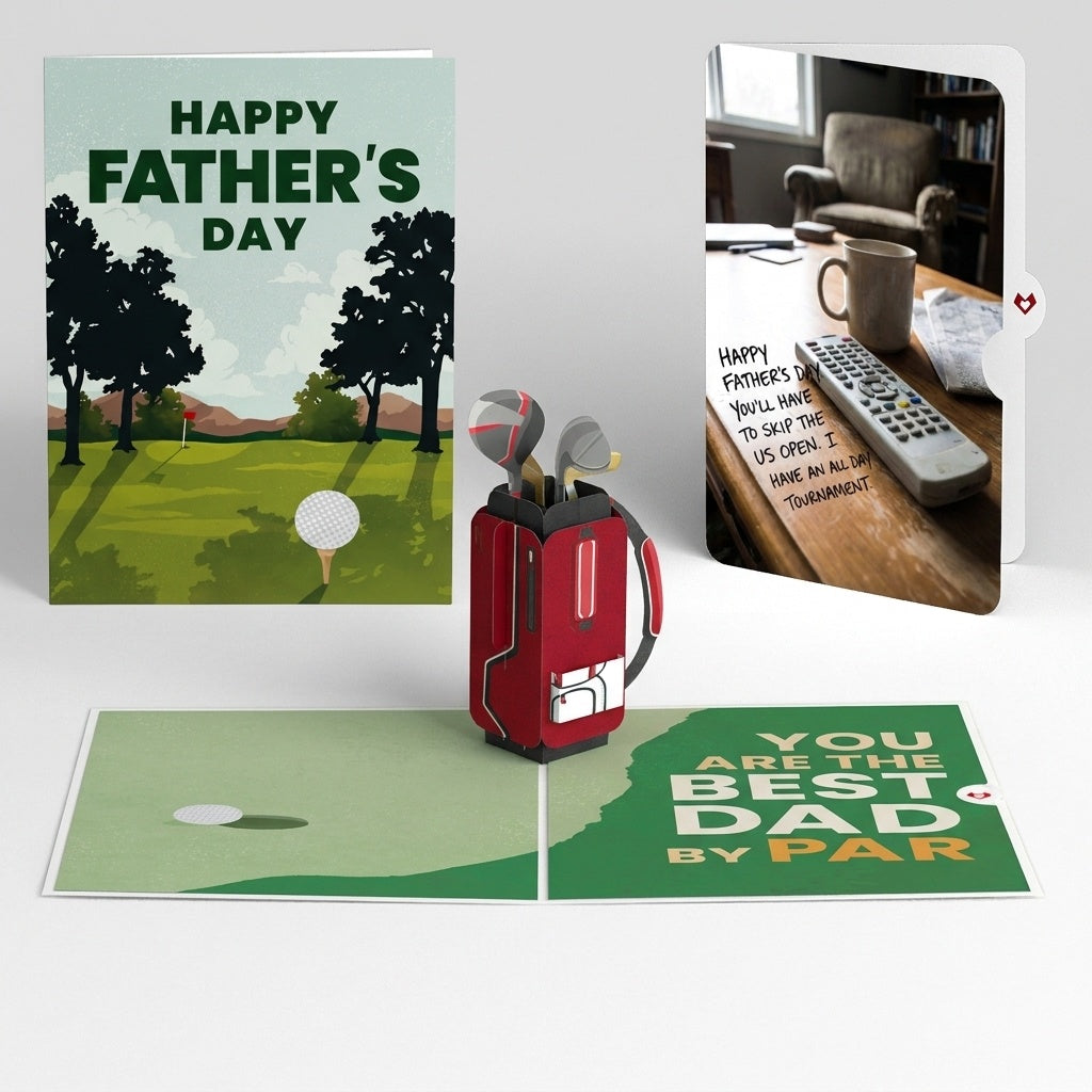 Best Dad By Par Father's Day Pop-Up Card and Skip US Open Sentiment Set