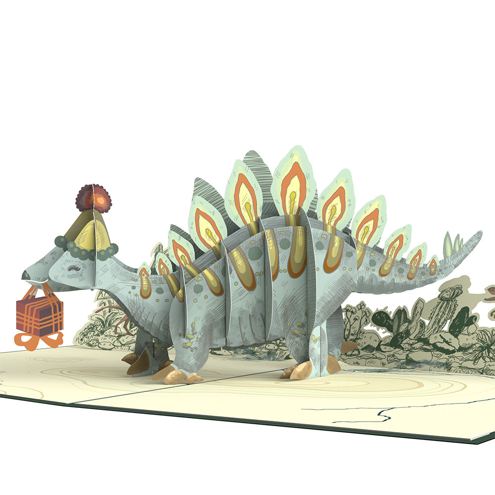 Stegosaurus Birthday Pop-Up Card and Sippy Cup Sentiment Set