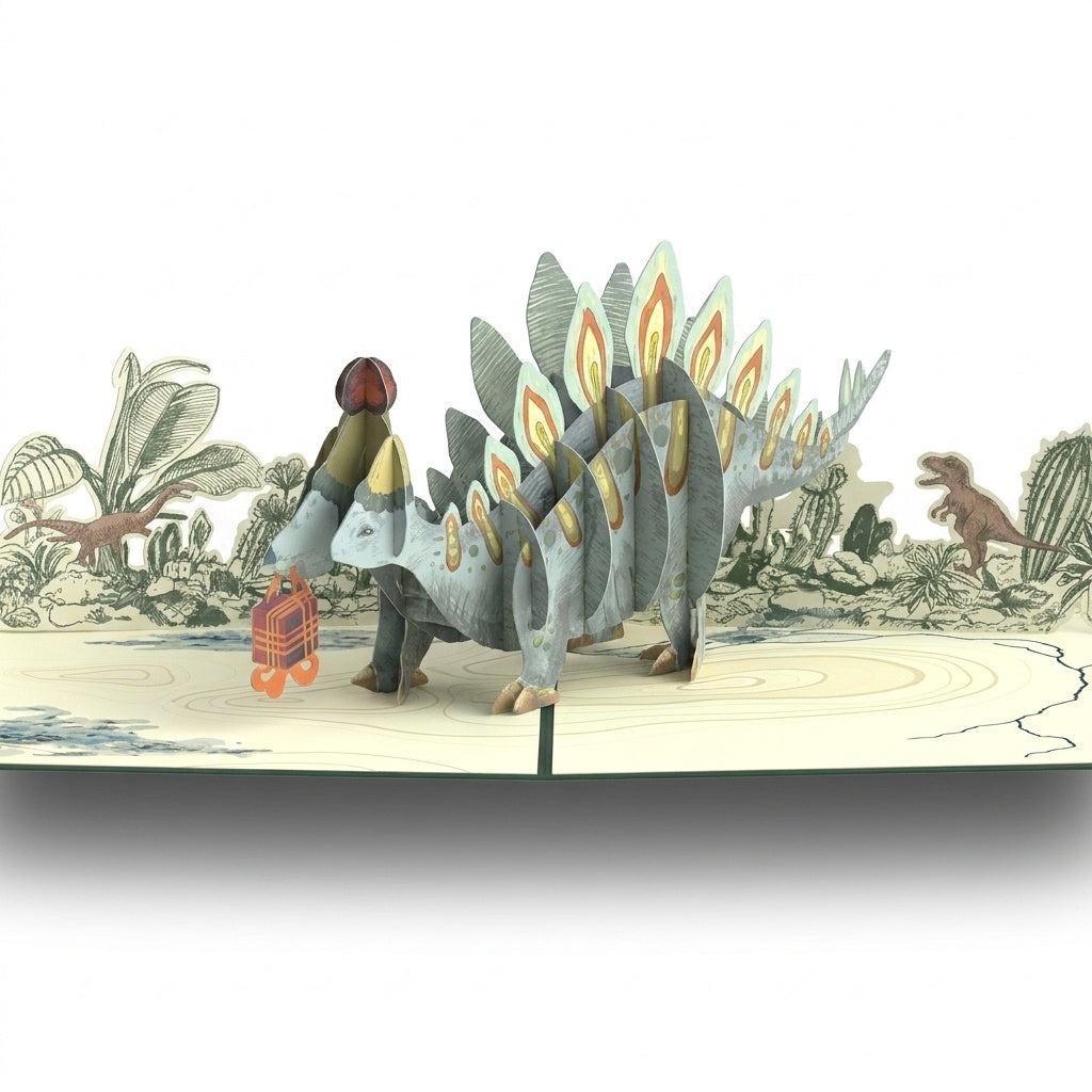 Stegosaurus Birthday Pop-Up Card and Parents Thank You Sentiment Set