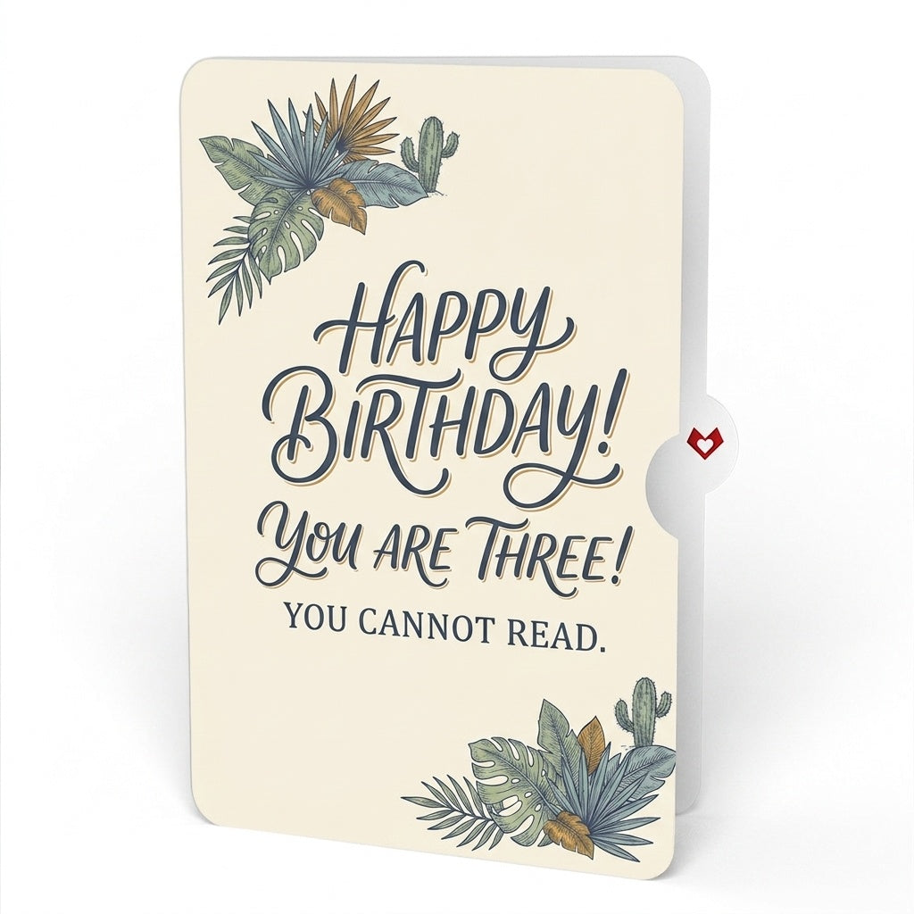 Stegosaurus 3rd Birthday Pop-Up Card and Sentiment Set