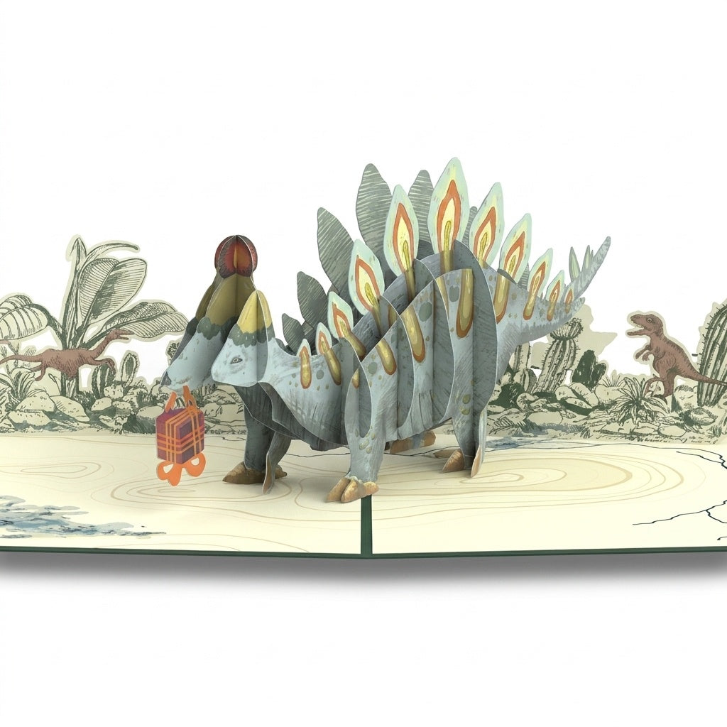 Stegosaurus 2nd Birthday Pop-Up Card and Sentiment Set