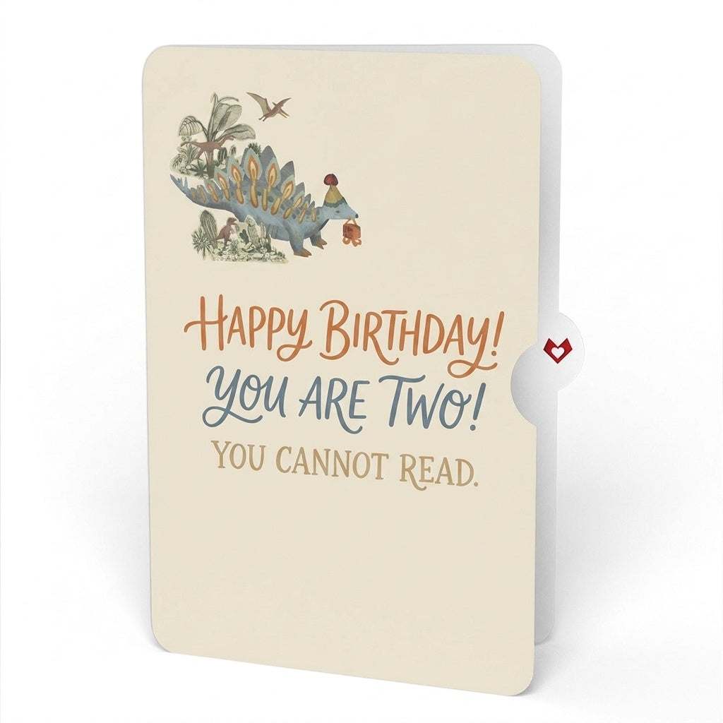 Stegosaurus 2nd Birthday Pop-Up Card and Sentiment Set