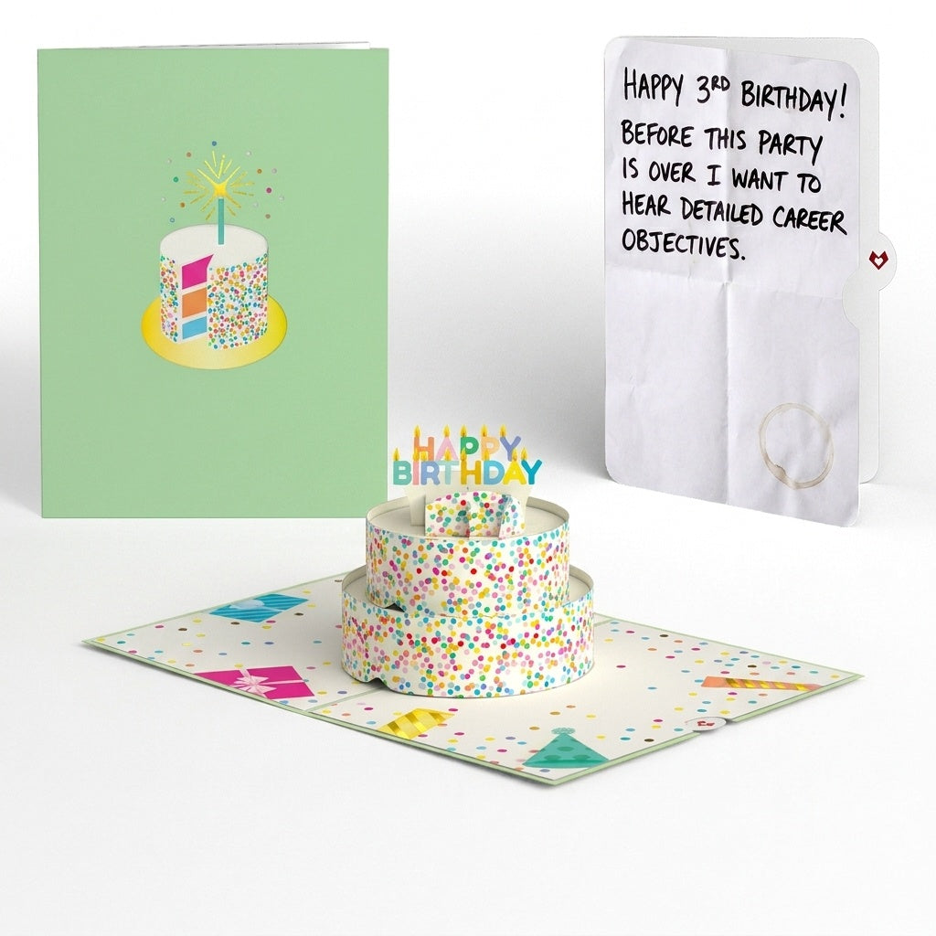 Sprinkles Birthday Cake Pop-Up Card and Career Objectives Sentiment Set