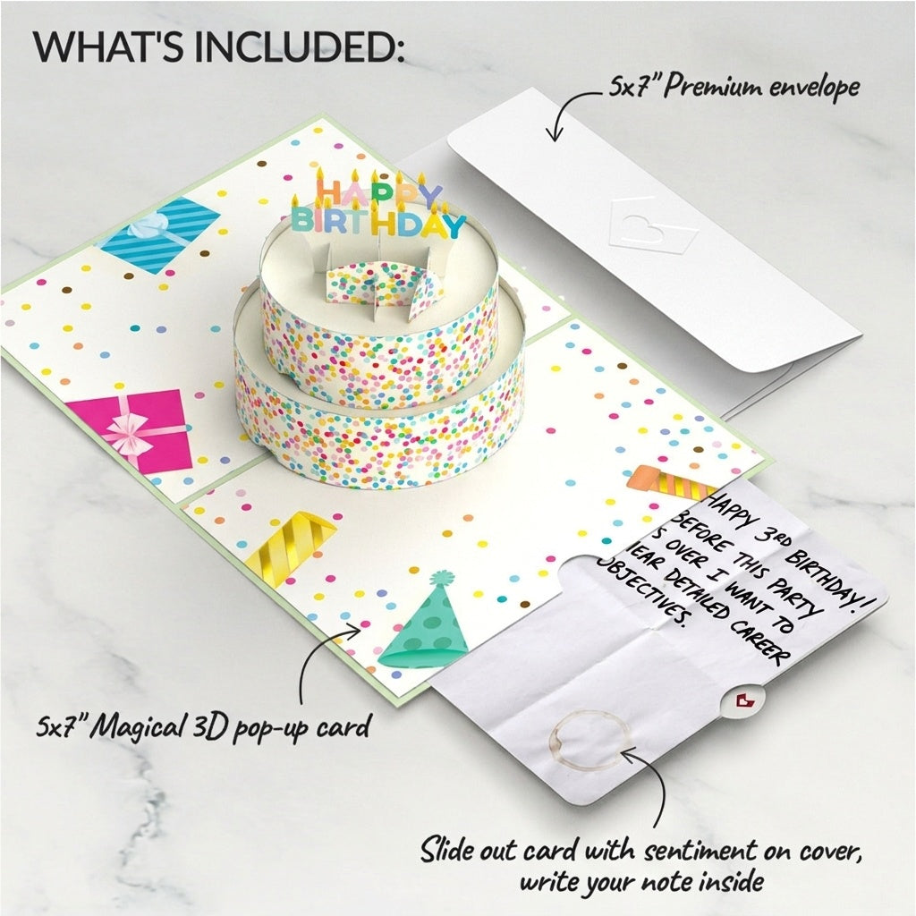 Sprinkles Birthday Cake Pop-Up Card and Career Objectives Sentiment Set