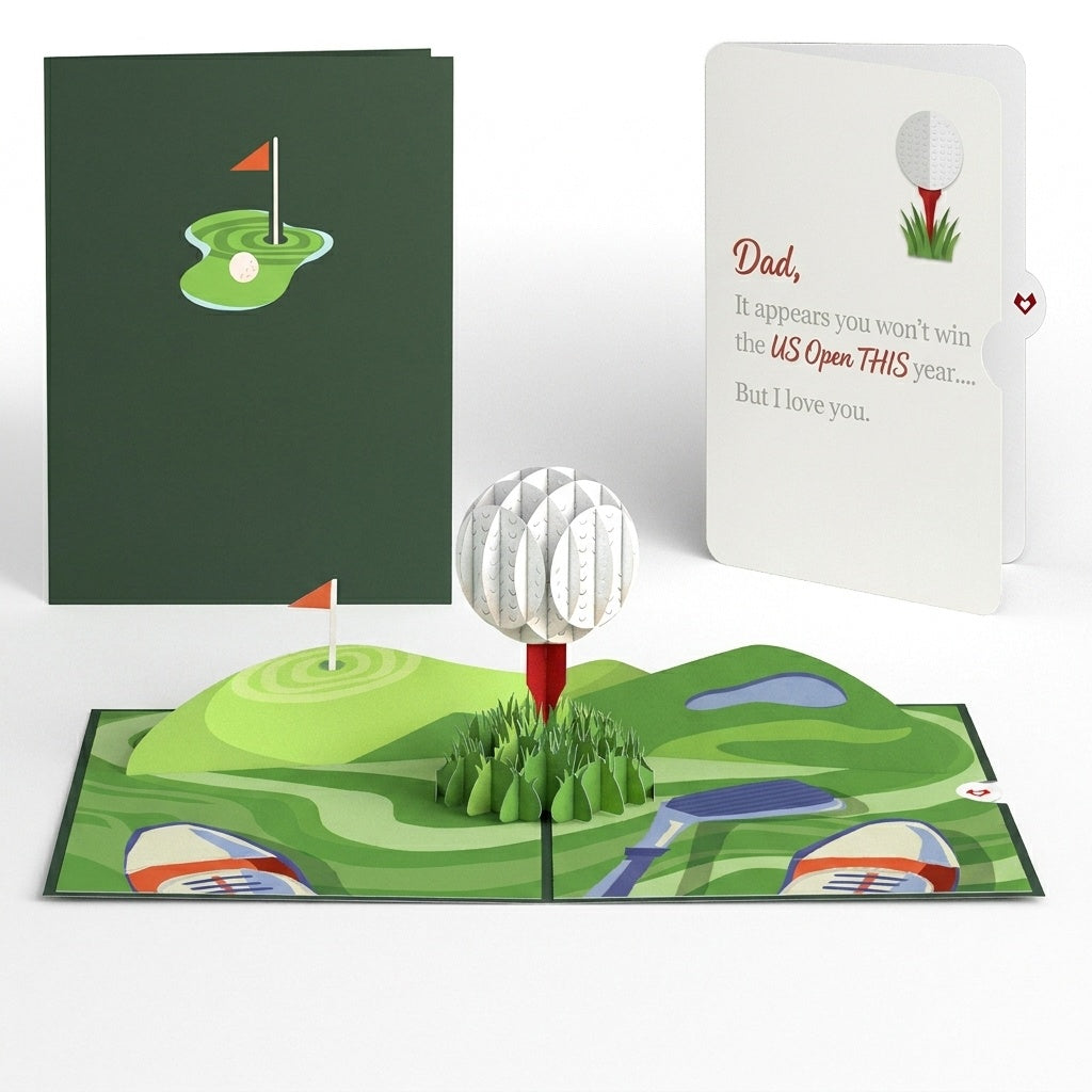 Hole in One Father's Day Pop-Up Card and Golf US Open Sentiment Set for Dad