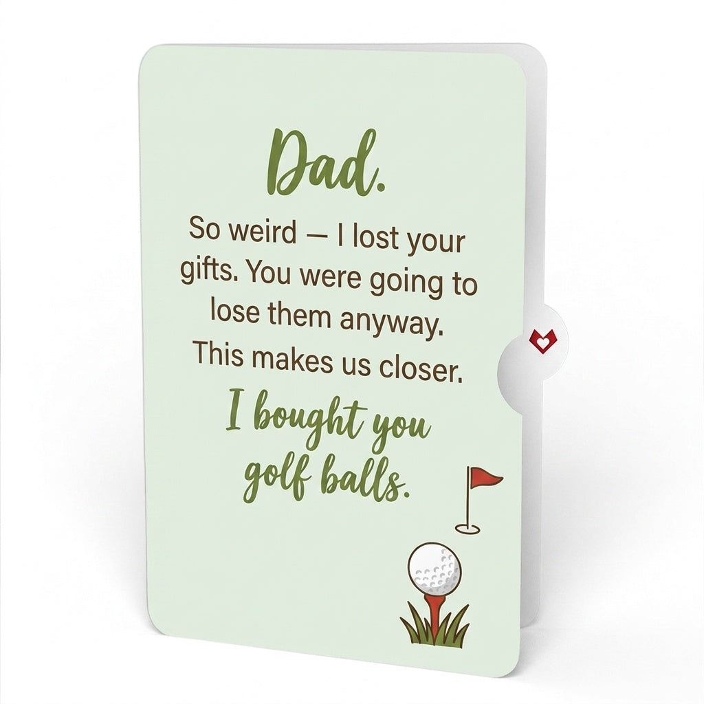 Hole in One Father's Day Pop-Up Card and Golf Balls Gift Sentiment Set for Dad
