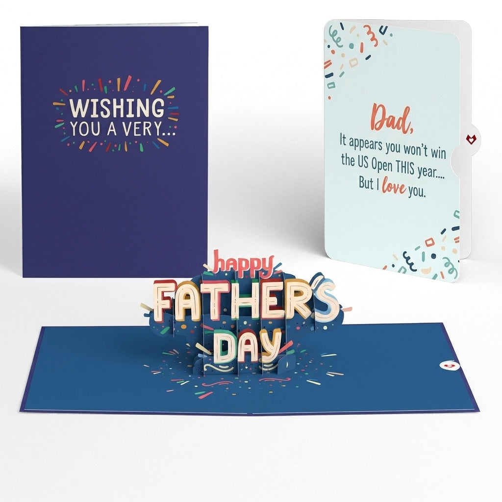 Happy Father's Day Pop-Up Card and Confetti US Open Love Sentiment Set for Dad