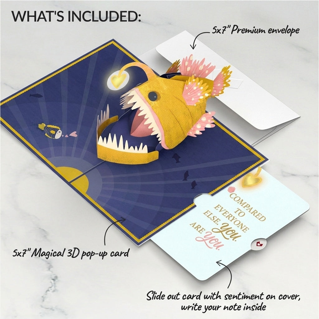 You Are My Sunshine Anglerfish Love Pop-Up Card and Uniquely You Sentiment Set