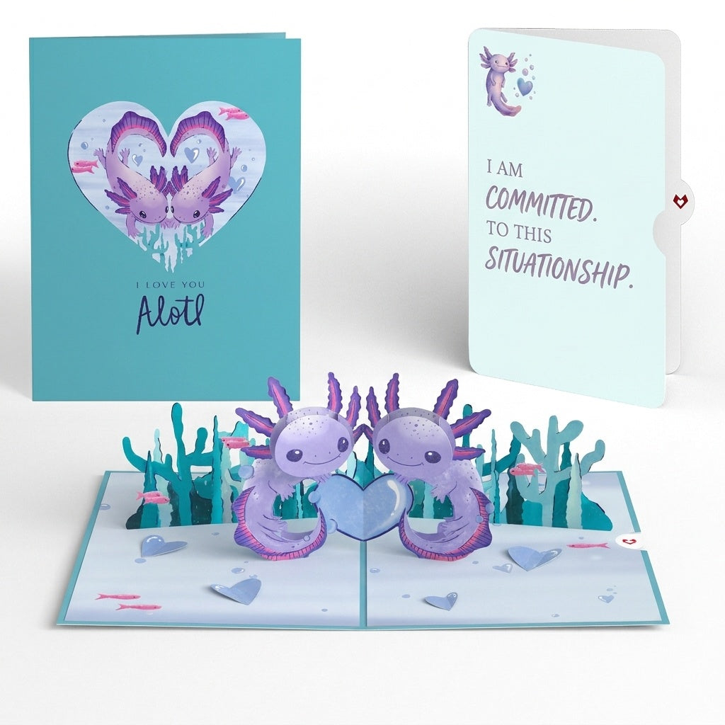 Love You A-Lotl Pop-Up Card and Axolotl Heart Sentiment Set