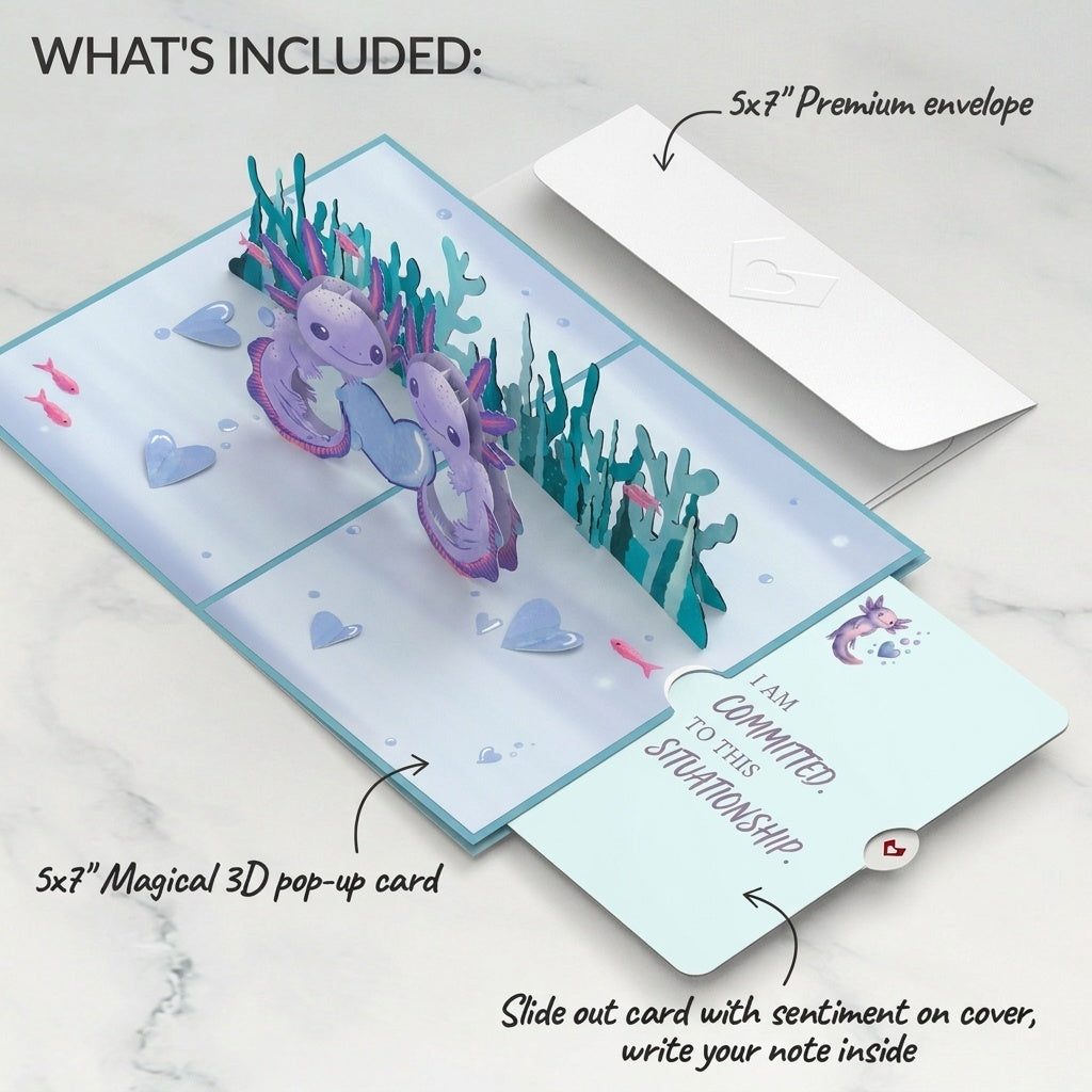 Love You A-Lotl Pop-Up Card and Axolotl Heart Sentiment Set