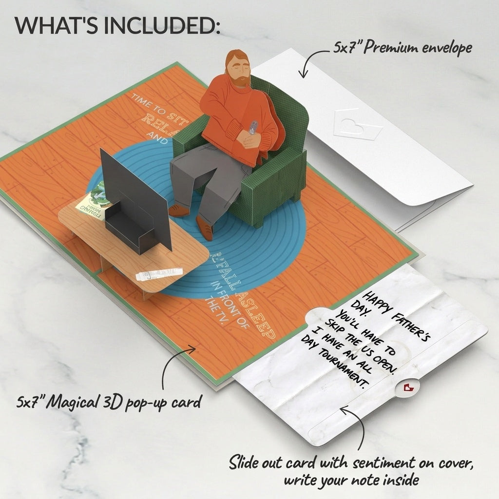 Sit Back & Relax Father's Day Pop-Up Card and Skip the Open Sentiment Set