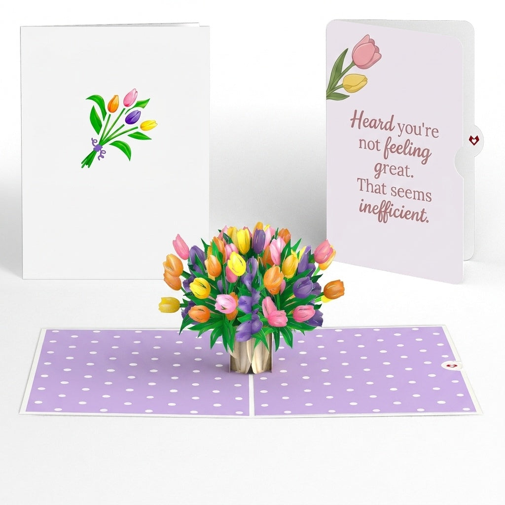 Timeless Tulips Get Well Pop-Up Card and Seems Inefficient Sentiment Set