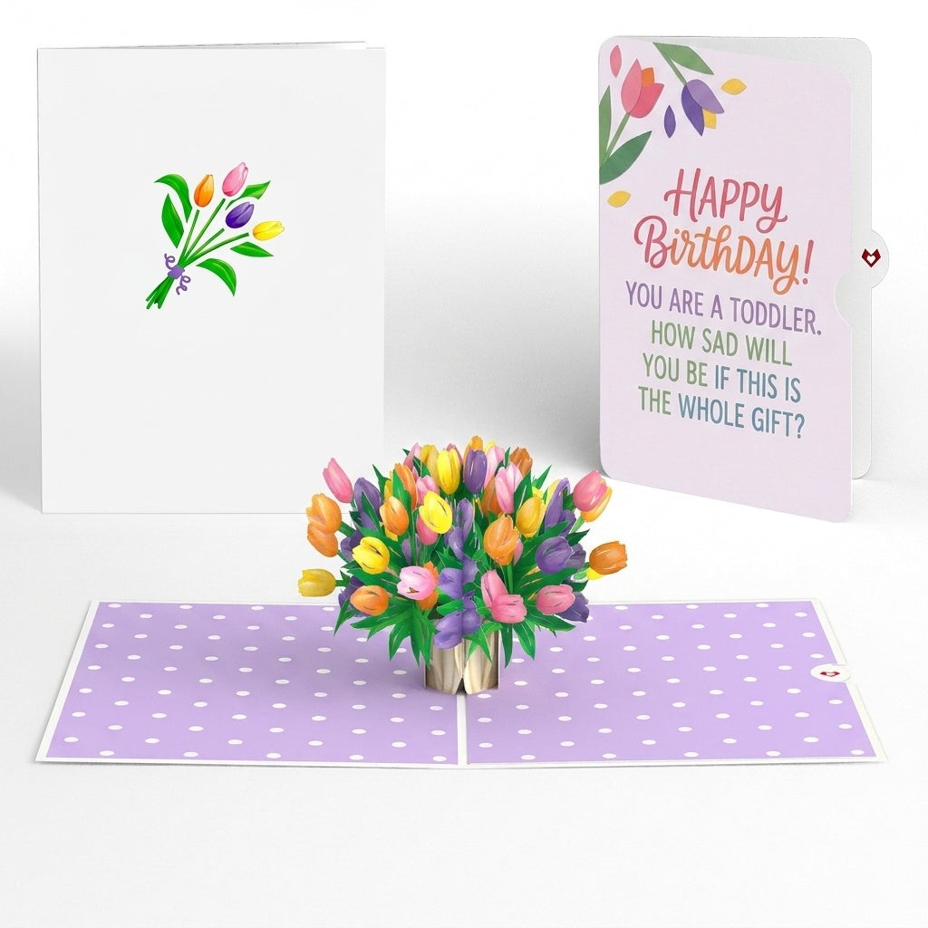 Timeless Tulips Birthday Pop-Up Card and Floral Whole Gift Sentiment Set